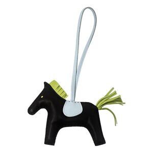 HERMES Rodeo Grigri MM Rouge Sellier Jaune Bourgeon Bleu Brume Bag Charm